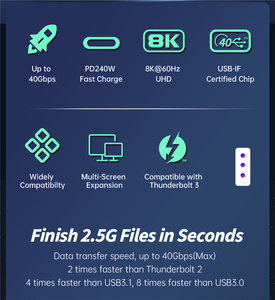 2m usb4 40Gbps thunderbolt4 Loại C nhanh 8K 60Hz 240W sạc ngày cáp cho XIAOMI Samsung điện thoại MacBook Pro máy tính xách tay Huawei - Product Image 5