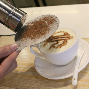 Molde de acero inoxidable para café con leche, forma redonda, para decorar con polvo de café, diseño de jirafa - Product Image 2
