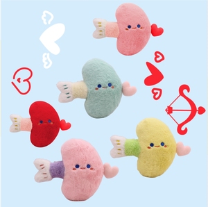 En vrac 8 pouces peluche jouets en peluche Cupidon flèche coeur fourrure plusieurs couleurs brodé PP coton remplissage grand soulagement du Stress - Product Image 1
