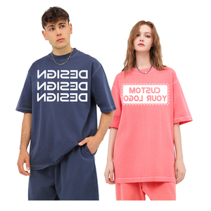 High-quality 100% Organic Cotton Silk Screen Printed 280g Casual Blank Design Knitted T-<b>shirt</b> - Product Image 5