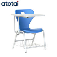 Chaise d'écriture moderne en plastique pour étudiants, avec tablette intégrée, idéale pour la maison, le bureau et l'école - Vente en gros usine
