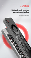 Grosir W3 mouse udara nirkabel Keyboard Mini IR pintar belajar 2.4G pengendali suara W3 tetikus udara Arab untuk ponsel