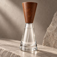 Flacon pulvérisateur de parfum en verre conique transparent de 15 ml avec bouchon en bois de noyer, atomiseur de parfum conique, flacon vide pour emballage cosmétique