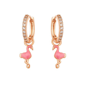 FOXI 925 plata esterlina sólida Huggie lindo flamenco esmalte Rosa CZ <span class=keywords><strong>TikTok</strong></span> 18K chapado en oro plata moda 925 pendientes <span class=keywords><strong>de</strong></span> aro <span class=keywords><strong>de</strong></span> plata - Product Image 3