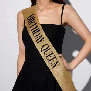 Wholesale Custom Logo Satin Fabric Party Gold Onion Shoulder Etiquette Strap Sash <b>Ribbon</b> for Birther Graduation Ceremony - Product Image 5