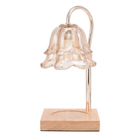 Lampe chauffe-cire électrique de luxe en verre, dimmable, avec minuterie, réglable, pour la fonte de cire et l'aromathérapie parfumée