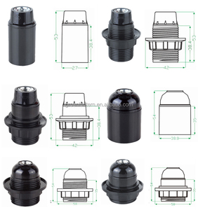 Bakelite ánh sáng bóng đèn Ổ cắm điện nhựa màu đen giữ đèn <span class=keywords><strong>E14</strong></span> E27 với Vòng ánh sáng phù hợp vít Phenolic ổ cắm - Product Image 2