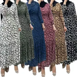 YWQS personnalisé moderne élégant femmes dames robe 100% Polyester robe musulmane plaine décontracté vêtements islamiques de Turquie Abaya