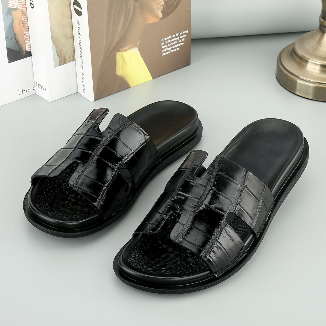Chaussures Décontractées Homme – Cuir Croco, Coussin D’Air, Antidérapantes, Légères Et Respirantes – Style Tendance