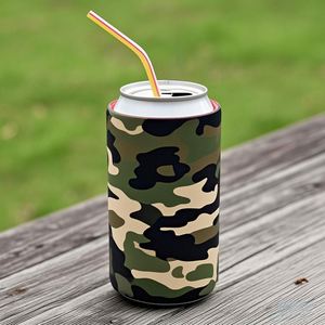 RTS Neoprene Sublimation Collapsible Can Cooler Sleeves Blank Standard Can Holders Cooler Bags for Beverages - Product Image 2