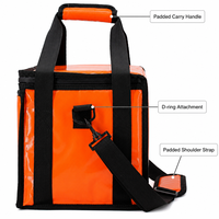 Sac isotherme imperméable orange, taille moyenne, poche avant, bandoulière, doublure en aluminium, carton rigide, sac de livraison de nourriture