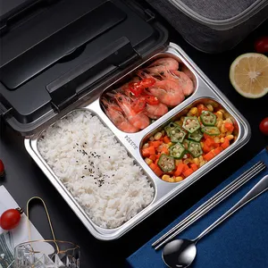 1.2 litre Metal Bento öğle yemeği kutuları paslanmaz çelik gıda kapları çocuklar için çanta ile