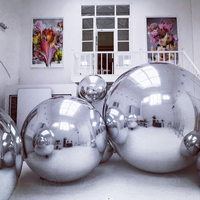 Boules miroir géantes gonflables en chrome métallique, sphères pour la décoration de fêtes, mariages et événements, grands ballons miroir en PVC gonflables à vendre