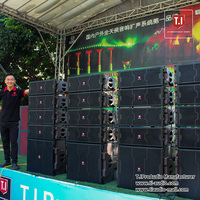 Mini equipo de sonido de audio pasivo a prueba de agua, altavoces duales de sistema de matriz de línea bidireccional de 5 pulgadas para puesta en escena