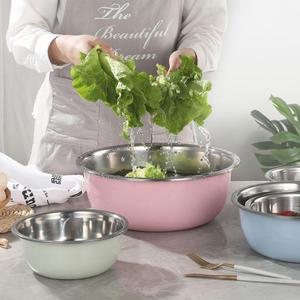 Ensemble de 5 bols mélangeurs en acier inoxydable colorés pour la cuisine, pour laver les légumes, les plats, les assaisonnements, la soupe, épaissis et multi-usages - Product Image 4