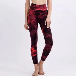 Groothandel Naadloze Tie Geverfde Perzik Billen Vrouwen Hoge Taille Fitness Broek Odm Oem Fitness Scrunch Butt Vrouwen Yoga Legging