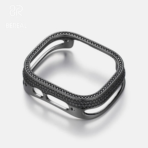 Boîtier de montre Apple Watch en argent 925 serti de diamants, style hip-hop, avec moissanite VVS, vente chaude - Product Image 3