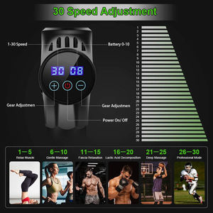 Pistola de Masaje Muscular de Tejido Profundo Inalámbrica Portátil para Deportes con Pantalla Táctil Lcd de 30 Velocidades y Vibración Corporal - Product Image 4