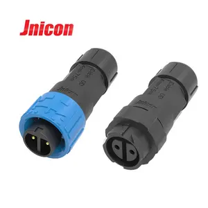 Jnicon M16 3 Pin Waterproof Connector IP67 IP68 Outdoor Electrical Plug Wire to Panel Connector Front Male Panel Mount Connector