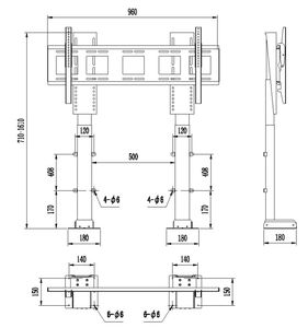 Đôi cột nâng 32-100 inch cơ giới chiều cao thẳng đứng có thể điều chỉnh TV Lift tự động thông minh Điện dưới giường TV đứng - Product Image 5
