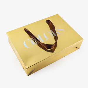 Sacs en <span class=keywords><strong>papier</strong></span> de luxe personnalisés avec logo imprimé, dorés brillants, pour boutiques de détail et cadeaux - Product Image 3
