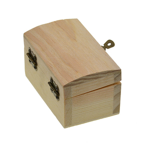 <strong>Unfinished</strong> <strong>Wooden</strong> Jewelry Packaging Box <strong>Small</strong> <strong>Wooden</strong> Treasure <strong>Chest</strong> - Product Image 5