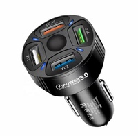 Pengisi daya mobil USB Multi USB Qc 3.0 4 dalam 1, adaptor pemantik rokok USB harga bagus