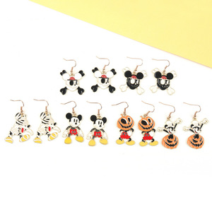 Pendientes Personalizados de Dibujos Animados de Mickey y <span class=keywords><strong>Minnie</strong></span>, Accesorios de Pendiente con Diseño de <span class=keywords><strong>Calabaza</strong></span> para Halloween, Regalos para Mujer, Venta Al por Mayor - Product Image 2