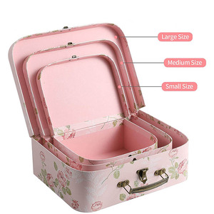 Scatola Regalo Ecologica a Forma di Valigia in Cartone con Logo Personalizzato e Manico, Piccola Scatola Vintage in Carta con Manico per <span class=keywords><strong>Regali</strong></span> - Product Image 4
