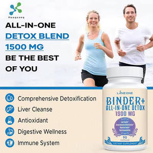 1500 MG yüksek biyoyararlanım karaciğer bağırsak detoks aktif kömür zeolit Benton All-In-One detoks bağlayıcı takviyesi ile temizleyin - Product Image 2