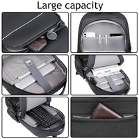 Sac à dos pour ordinateur portable unisexe, grande capacité, en polyester, avec fermeture éclair USB, imperméable, antivol, nouvelle mode 2025, pour les voyages d'affaires