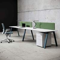 Station de travail moderne de luxe, Table de travail en bois, mobilier de bureau, poste de travail pour 4 à 6 personnes