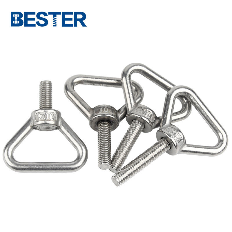 Triangular Bolt SS304 SS316 Stainless Steel M6 Long Shank Triangle Head Lifting Eye ...