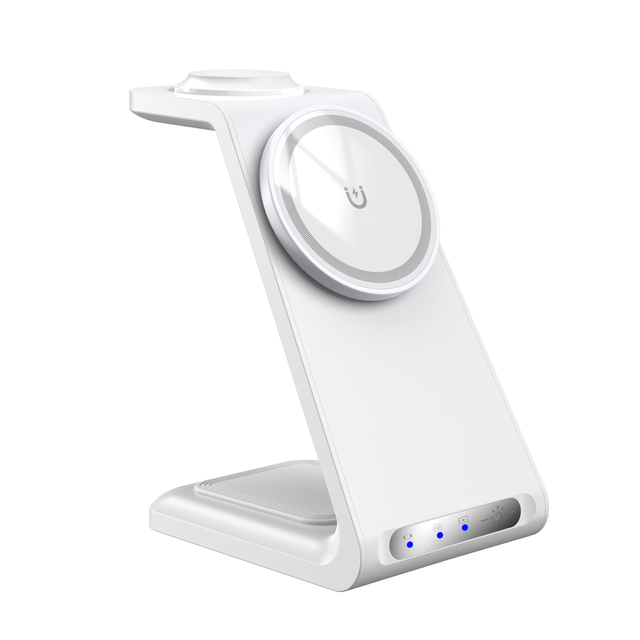 3 in 1 15W Fast Charging Portable Magnetic Multifunctional Station LED Night Light Wireless Charger for Phone