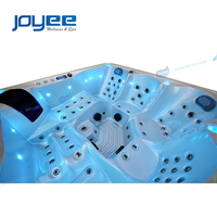 JOYEE Nouveau design de qualité, grand spa carré pour 5 personnes, spa de jardin, spa de fête, spa extérieur, jacuzzi chauffant
