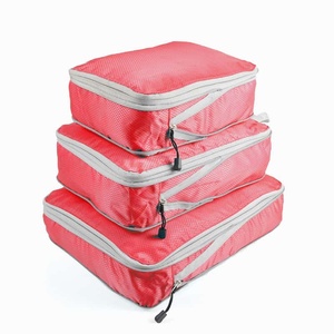 Faux Leather Packing Cubes Set Geometric Waterproof Travel Organizer Lightweight B2B Supply - Product Image 4