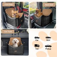 Siège de voiture pour chien portable en coton et cuir de luxe pour chiens de petite/moyenne taille, logo personnalisé en stock