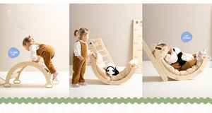 Ensemble de salle de sport en bois Montessori Triangle Climber pour lits de ferme pour enfants - Product Image 5