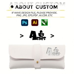 Étui à lunettes en cuir PU personnalisé avec logo, pochette de protection souple portable pour lunettes avec bouton-pression pour voyage et usage quotidien - Product Image 2
