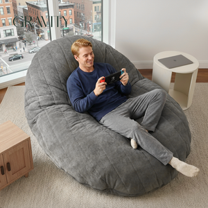 Nouveau modèle tendance 2026 : Pouf canapé paresseux ovale minimaliste et confortable, personnalisable, pour usage individuel ou salon, vente en gros - Product Image 1