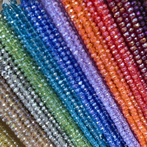 1 Filo di Perline di Cristallo Multicolore, Rotonde Sfaccettate a Rondella, Perline Distanziatrici in Vetro per Creazione di Gioielli, Braccialetti e Accessori Fai-da-Te - Product Image 3