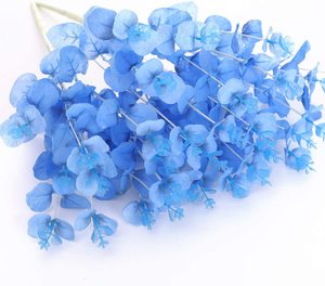 Fleur artificielle d'eucalyptus 40 cm 2 pièces, tige florale ronde en soie, Faux Dollar vert argent, plantes pour mariage - Product Image 4