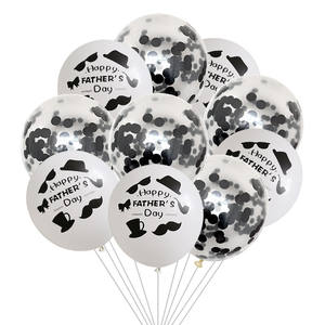 12 "Día del <span class=keywords><strong>Padre</strong></span> Globo de látex 2,8G Negro Oro Blanco Imprimir Padres felices D Ay - Product Image 2