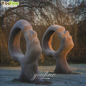 Escultura Abstracta de Bronce, Estatua Masculina Cubista Facetada de Tres Patas, Arte de Jardín para Exteriores, para Hotel, Villa, Plaza, Personalizable - Product Image 6