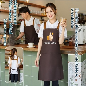 Tablier sans manches avec logo imprimé, spécial restauration, nouveau, très tendance, imperméable, anti-poussière, pour restaurant, cuisine, café - Product Image 3