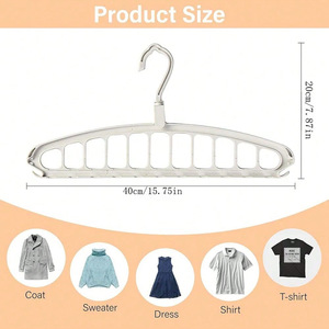Free Shipping Foldable Multifunction 11-Hole Magic Plastic <strong>Clothes</strong> Hanger Hooks <strong>Rails</strong> <strong>Wall</strong> Hanging Travel Living Room Home - Product Image 2
