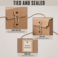 Boîte cadeau en papier kraft avec fermeture à bouton et cordon, marron, plusieurs tailles, pour emballage de savon, bougies faites à la main, thé, vente en gros, impression de logo personnalisée