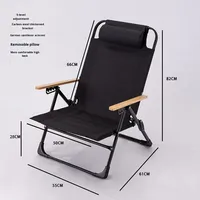 Chaise pliante de camping en plein air en fer, inclinable à cinq positions, chaise de plage portable, chaise de pique-nique avec tissu Oxford