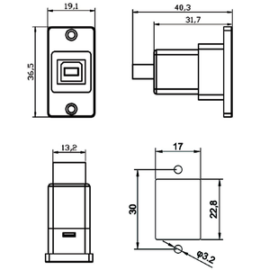Adaptador de <span class=keywords><strong>Conector</strong></span> <span class=keywords><strong>USB</strong></span> <span class=keywords><strong>B</strong></span> a <span class=keywords><strong>USB</strong></span> A, <span class=keywords><strong>Conector</strong></span> Hembra <span class=keywords><strong>USB</strong></span> <span class=keywords><strong>Tipo</strong></span> <span class=keywords><strong>B</strong></span> 2.0, 4 Pines, Montaje en PCB, Puerto Cuadrado <span class=keywords><strong>para</strong></span> <span class=keywords><strong>Impresora</strong></span>, <span class=keywords><strong>Conector</strong></span> Especial - Product Image 6