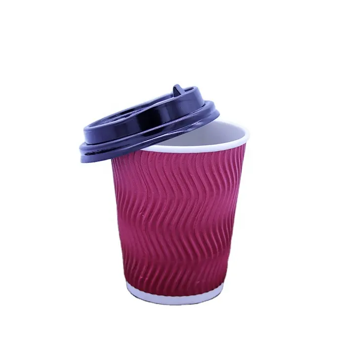 8oz लहर ठंड कागज Cups_Custom सड़ सकने डिस्पोजेबल 8oz लहर ठंड कागज Anhui में Cups_Any मुद्रित कागज कॉफी कप